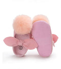 Pom-Pom Bow Slippers — Soft Indoor Baby Shoes